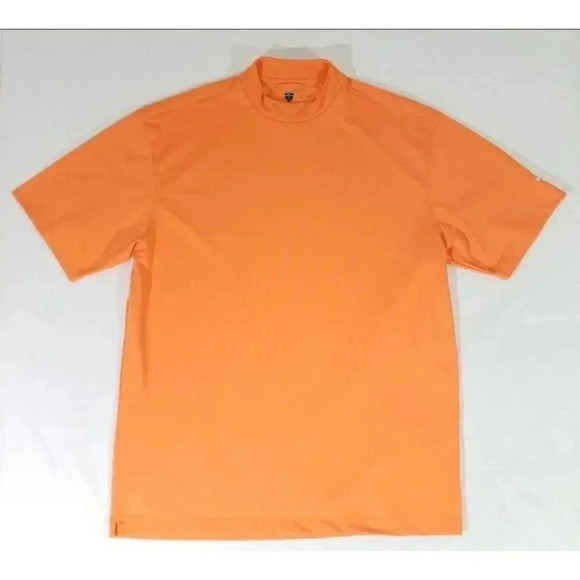 Nike Golf Mock Neck Short Sleeve T-Shirt Fit Dry Solid Orange Men's Size XL - Picture 4 of 6